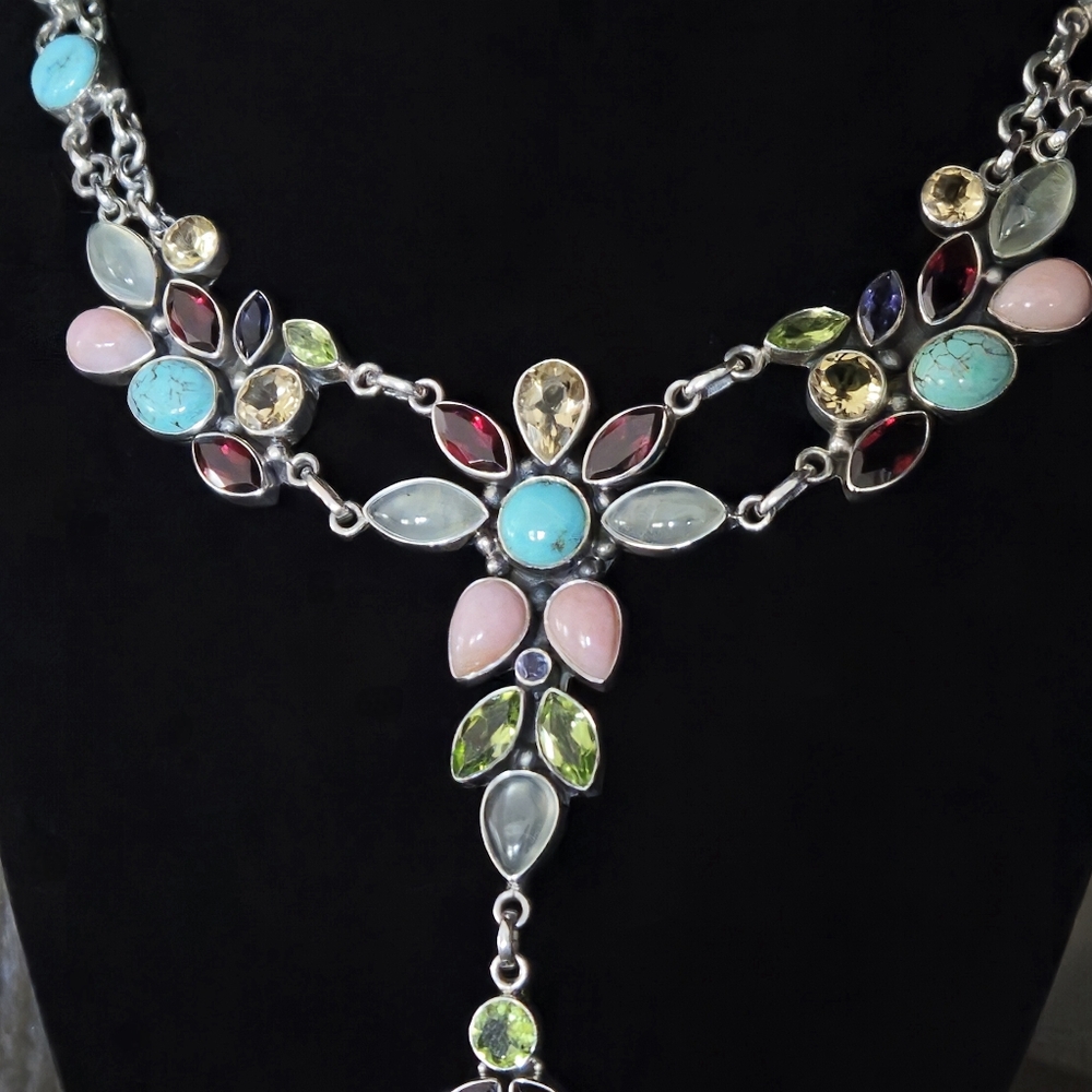NICKY BUTLER RAJ LIMITED EDITION 925 Sterling Silver Designer Necklace Turquoise - Picture 6 of 16